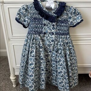 Pepa London Floral Blue and White Dress 3t